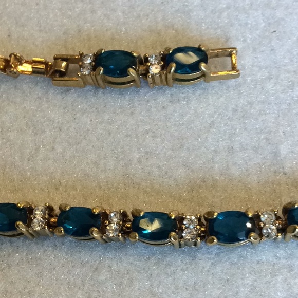 FINAL SALE PRICE Avon Blue Topaz & CZ Tennis Bracelet w/Extension - Picture 4 of 5